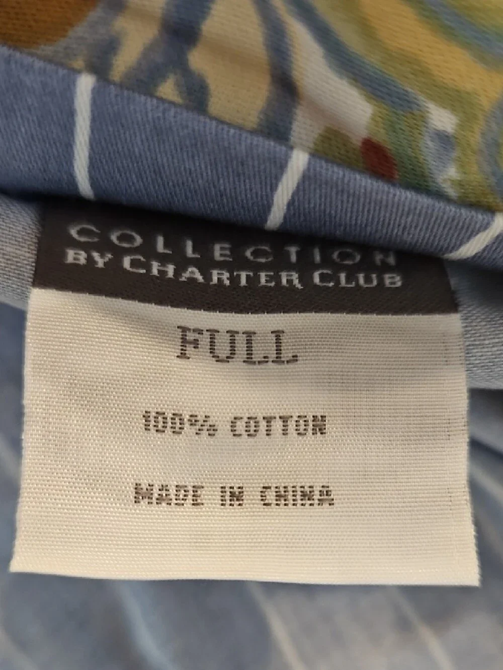 Charter Club Collection Multi-Color Paisley Reverse Blue Stripe Full Duvet Set
